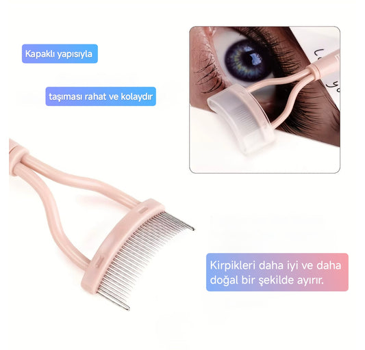 Kavisli Kirpik Fırçası Aracı - Kirpik Ayırıcı ve Şekillendirme Aksesuarı